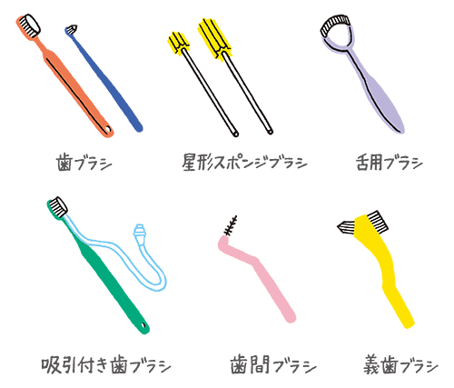 口腔ケア用ブラシの種類