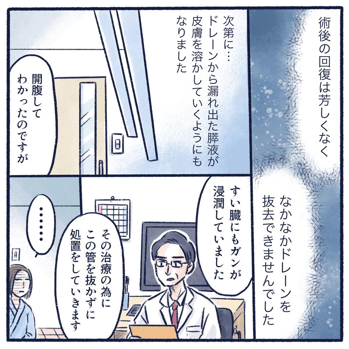 術後の回復は良くなく、膵臓にも浸潤が見られていることが分かった